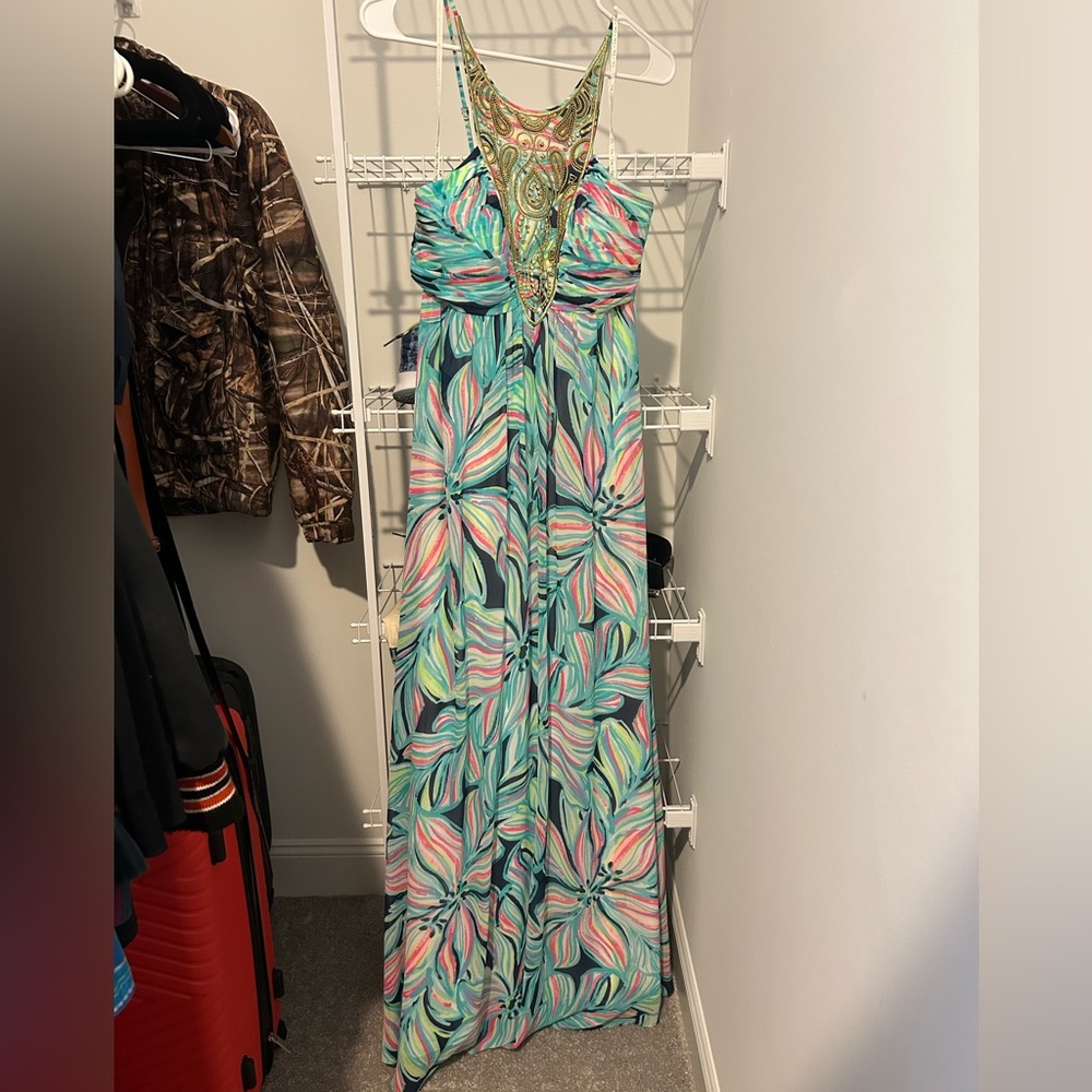 Lilly Pulitzer Lanette High Tide Dancing Lady Maxi Dress